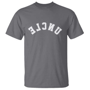 Uncles T Shirt Pregnancy Announcement Gifts For Uncle Retro Upside Down Text TS10 Charcoal Print Your Wear