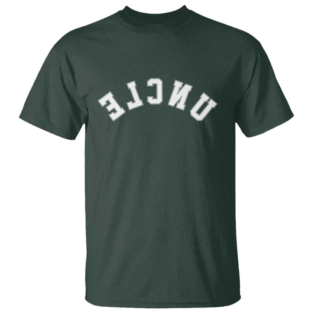 Uncles T Shirt Pregnancy Announcement Gifts For Uncle Retro Upside Down Text TS10 Dark Forest Green Print Your Wear