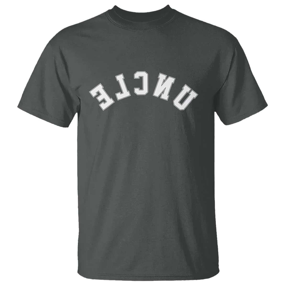 Uncles T Shirt Pregnancy Announcement Gifts For Uncle Retro Upside Down Text TS10 Dark Heather Print Your Wear