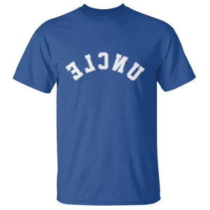 Uncles T Shirt Pregnancy Announcement Gifts For Uncle Retro Upside Down Text TS10 Royal Blue Print Your Wear