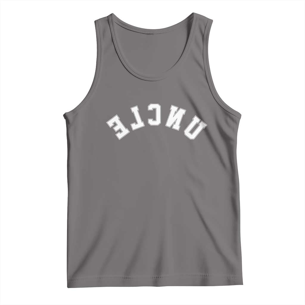 Uncles Tank Top Pregnancy Announcement Gifts For Uncle Retro Upside Down Text TS10 Deep Heather Print Your Wear