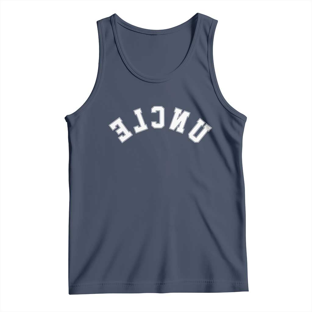 Uncles Tank Top Pregnancy Announcement Gifts For Uncle Retro Upside Down Text TS10 Navy Print Your Wear