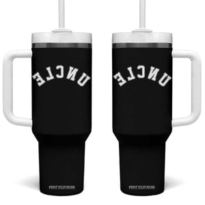 Uncles Tumbler With Handle Pregnancy Announcement Gifts For Uncle Retro Upside Down Text TS10 One Size: 40 oz Black Print Your Wear