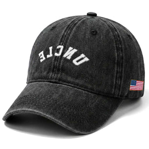 Uncles Washed Cotton Baseball Cap Pregnancy Announcement Gifts For Uncle Retro Upside Down Text TS10 Print Your Wear