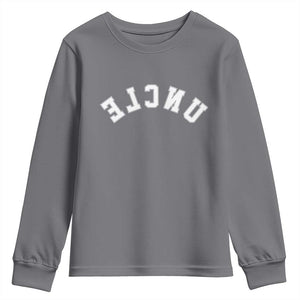 Uncles Youth Sweatshirt Pregnancy Announcement Gifts For Uncle Retro Upside Down Text TS10 Charcoal Print Your Wear