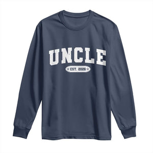 Promoted To Uncle Est 2026 Long Sleeve Shirt New Uncle Gift TS10 Navy Print Your Wear