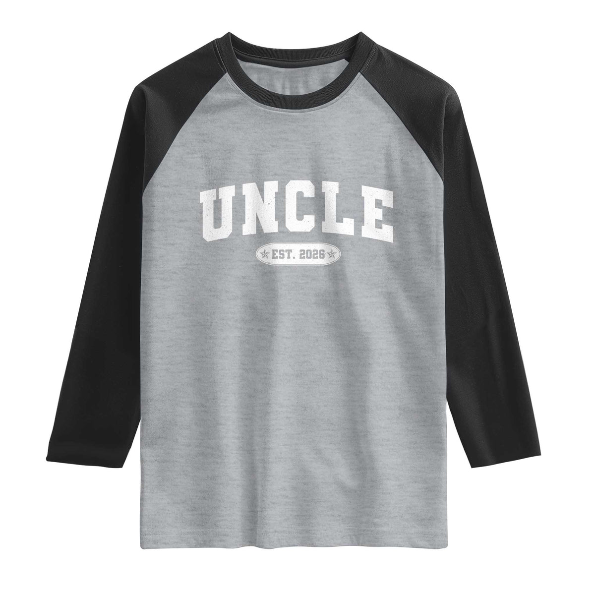 Promoted To Uncle Est 2026 Raglan Shirt New Uncle Gift TS10 Heather Gray Black Print Your Wear