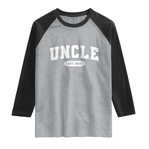 Promoted To Uncle Est 2026 Raglan Shirt New Uncle Gift TS10 Heather Gray Black Print Your Wear