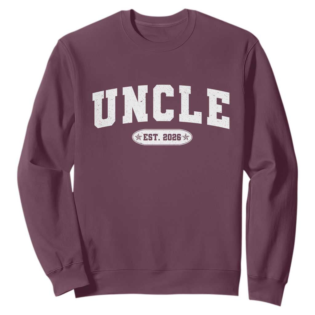 Promoted To Uncle Est 2026 Sweatshirt New Uncle Gift TS10 Maroon Print Your Wear