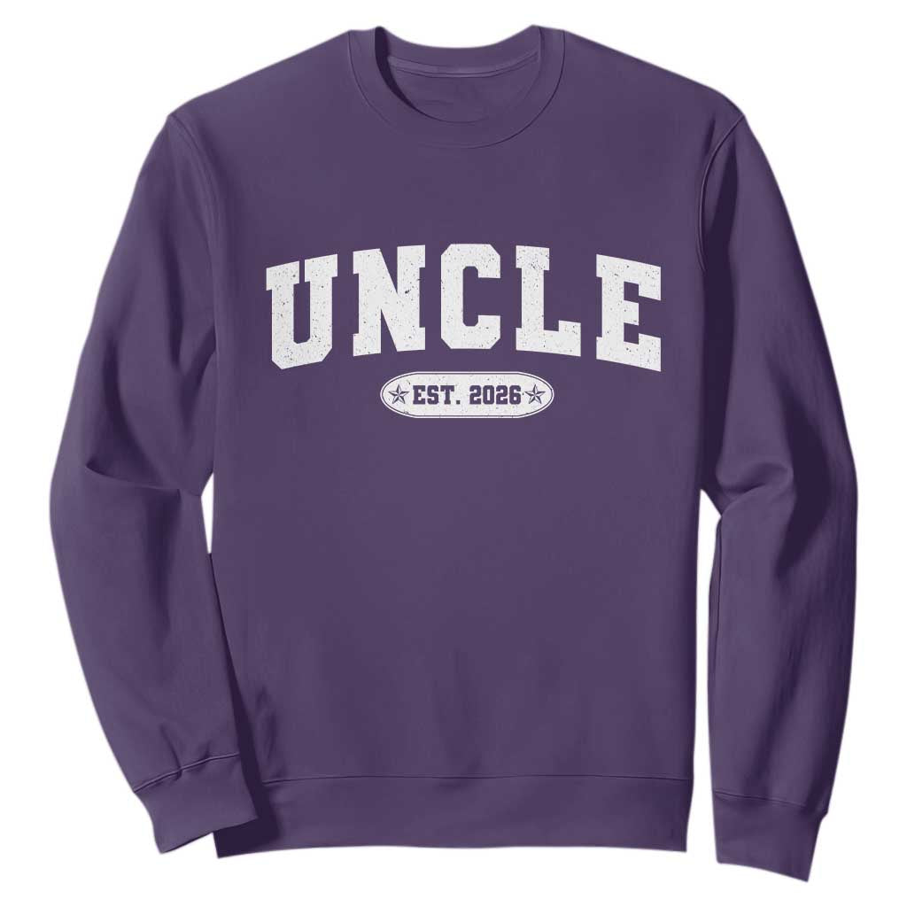 Promoted To Uncle Est 2026 Sweatshirt New Uncle Gift TS10 Purple Print Your Wear