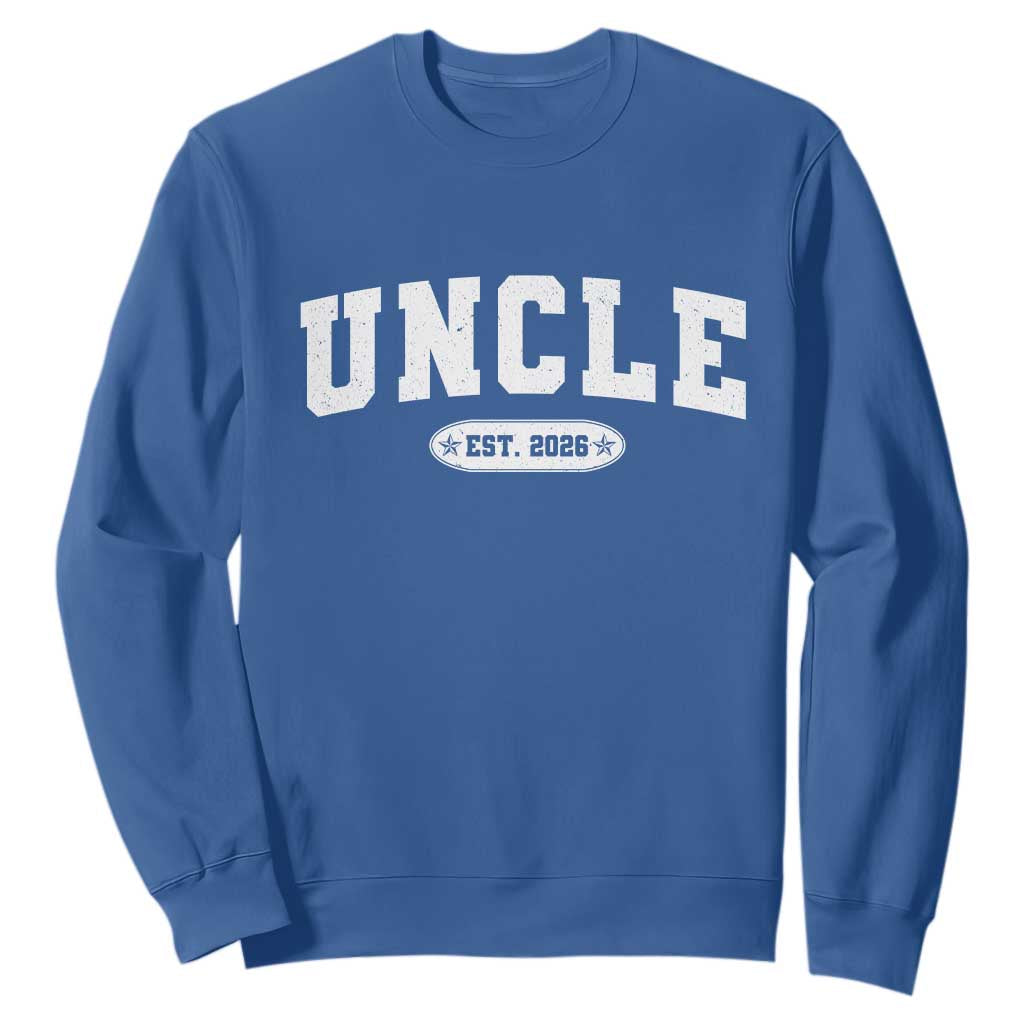Promoted To Uncle Est 2026 Sweatshirt New Uncle Gift TS10 Royal Blue Print Your Wear