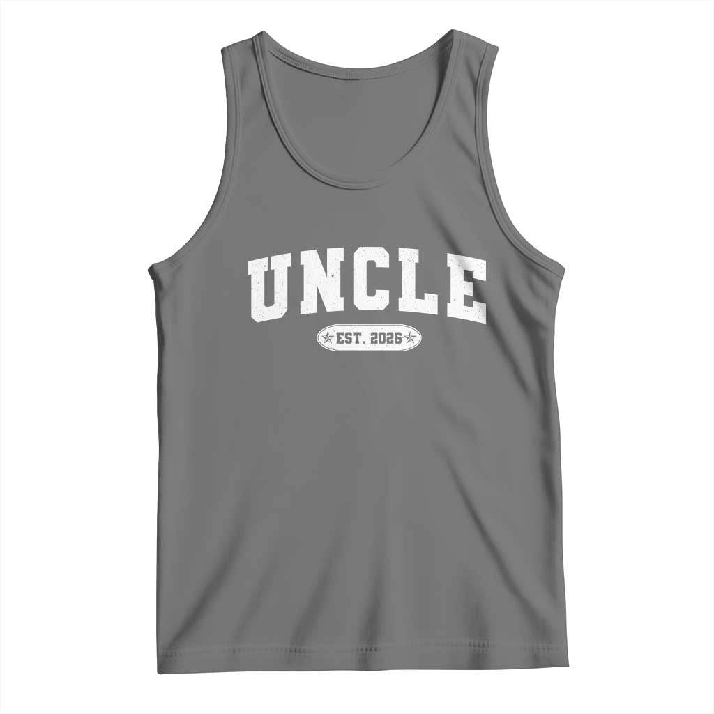 Promoted To Uncle Est 2026 Tank Top New Uncle Gift TS10 Black Heather Print Your Wear