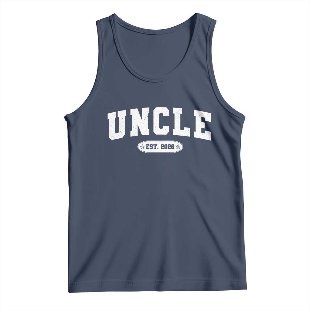 Promoted To Uncle Est 2026 Tank Top New Uncle Gift TS10 Navy Print Your Wear