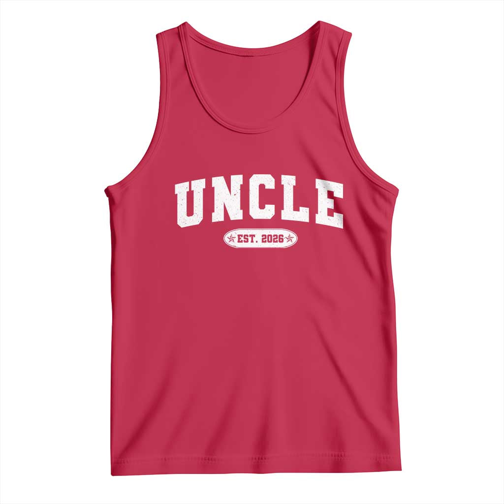 Promoted To Uncle Est 2026 Tank Top New Uncle Gift TS10 Red Print Your Wear