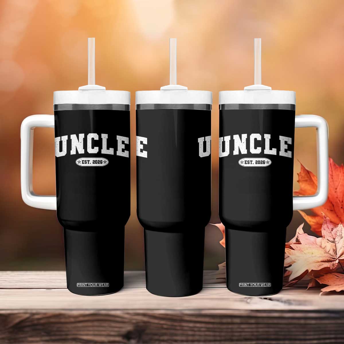 Promoted To Uncle Est 2026 Tumbler With Handle New Uncle Gift TS10 Print Your Wear