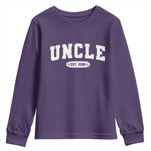 Promoted To Uncle Est 2026 Youth Sweatshirt New Uncle Gift TS10 Purple Print Your Wear