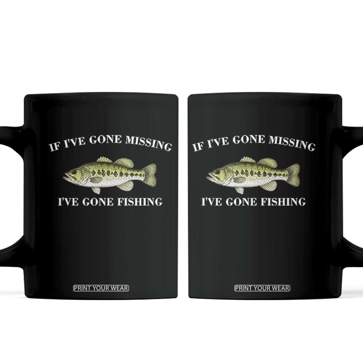 Funny Bass Fishing Coffee Mug Largemouth Bass Anglers Outdoor Lovers TS10 Black Print Your Wear