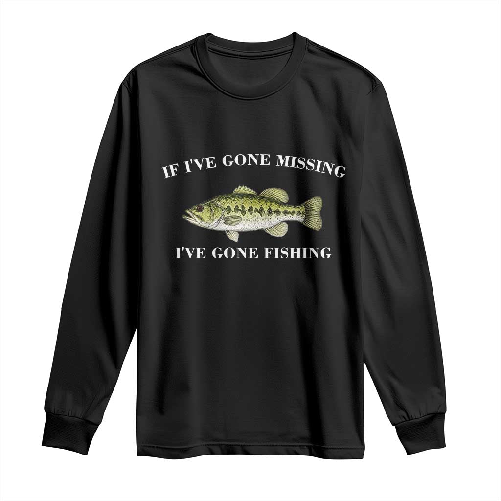 Funny Bass Fishing Long Sleeve Shirt Largemouth Bass Anglers Outdoor Lovers TS10 Black Print Your Wear