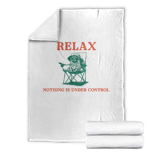 Chill Pug Throw Blanket Vintage Dog Lovers Relax Nothing Is Under Control Summer Chilling Vibes TS10 White Print Your Wear