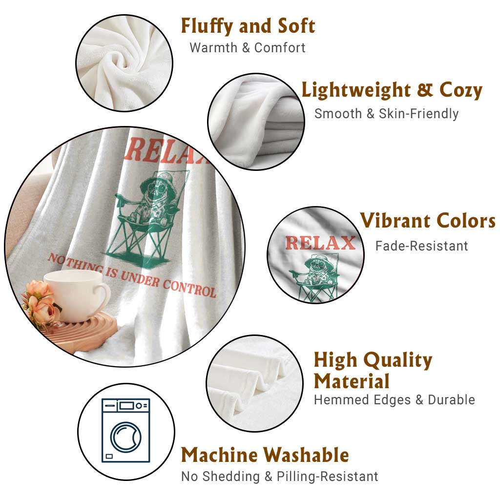 Chill Pug Throw Blanket Vintage Dog Lovers Relax Nothing Is Under Control Summer Chilling Vibes TS10 Print Your Wear