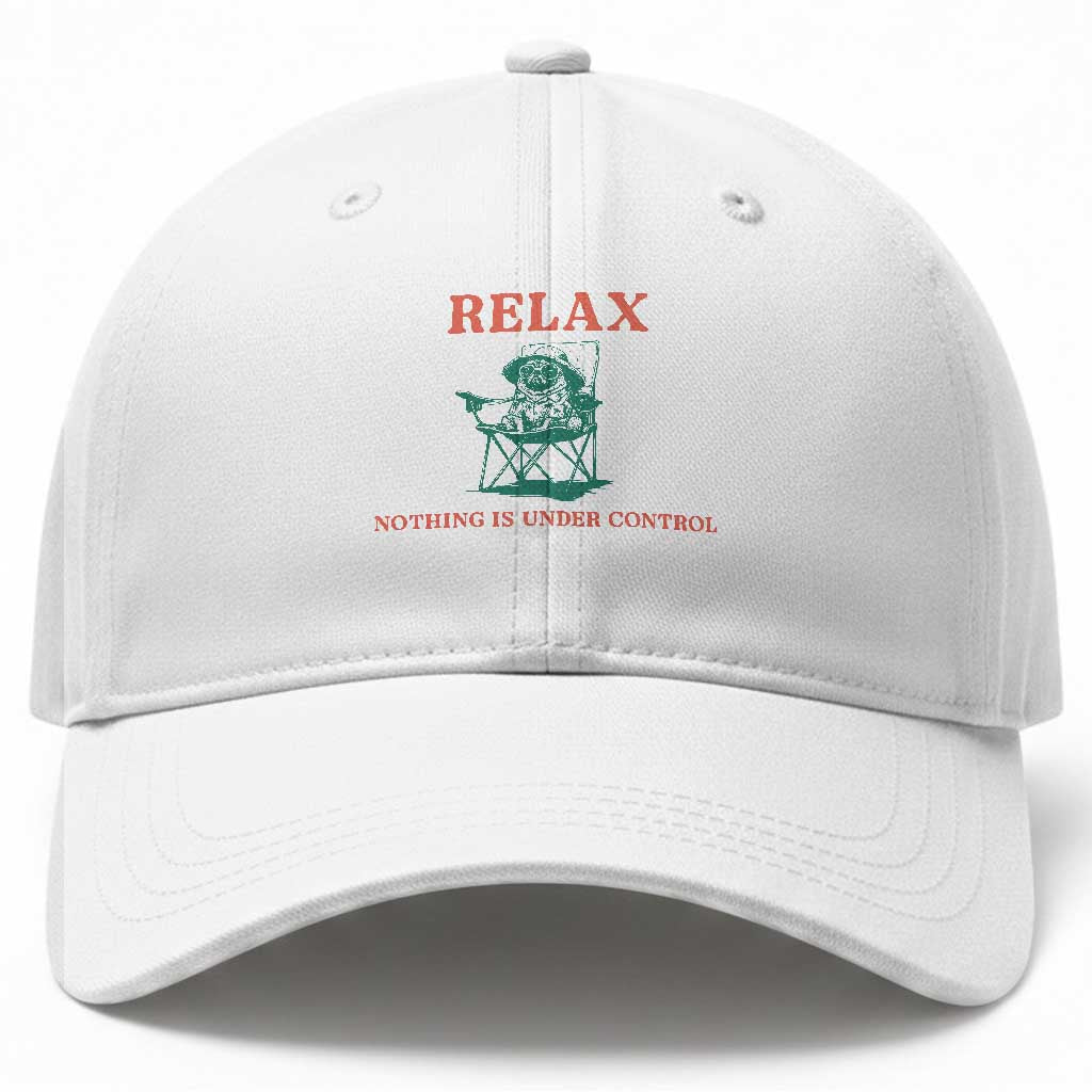 Chill Pug Baseball Cap Vintage Dog Lovers Relax Nothing Is Under Control Summer Chilling Vibes TS10 Print Your Wear