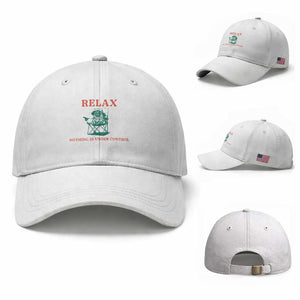 Chill Pug Baseball Cap Vintage Dog Lovers Relax Nothing Is Under Control Summer Chilling Vibes TS10 Baseball Cap Universal Fit White Print Your Wear