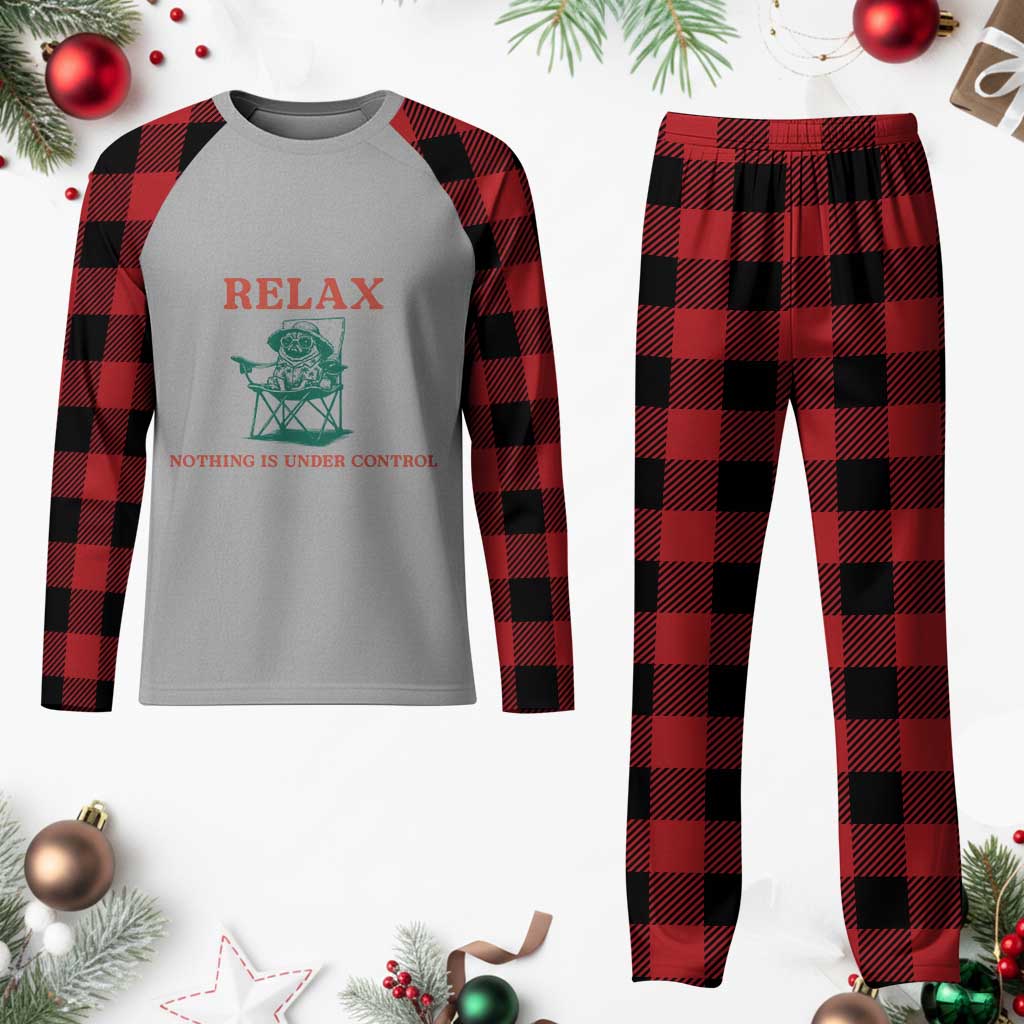 Chill Pug Plaid Pajama Set Vintage Dog Lovers Relax Nothing Is Under Control Summer Chilling Vibes TS10 Buffalo Plaid Print Your Wear