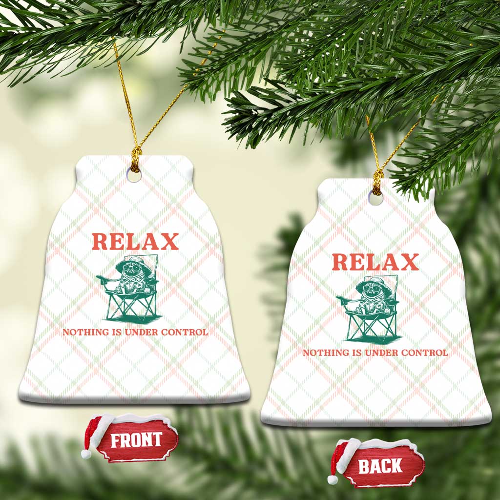 Chill Pug Ceramic Ornament Vintage Dog Lovers Relax Nothing Is Under Control Summer Chilling Vibes TS10 Print Your Wear