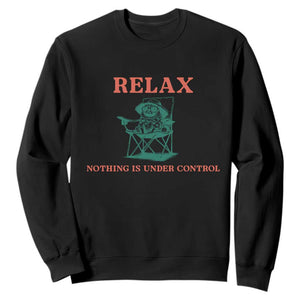 Chill Pug Sweatshirt Vintage Dog Lovers Relax Nothing Is Under Control Summer Chilling Vibes TS10 Black Print Your Wear