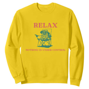 Chill Pug Sweatshirt Vintage Dog Lovers Relax Nothing Is Under Control Summer Chilling Vibes TS10 Daisy Print Your Wear