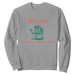 Chill Pug Sweatshirt Vintage Dog Lovers Relax Nothing Is Under Control Summer Chilling Vibes TS10 Sport Gray Print Your Wear