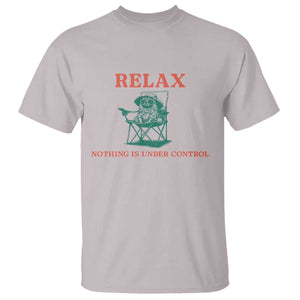 Chill Pug T Shirt Vintage Dog Lovers Relax Nothing Is Under Control Summer Chilling Vibes TS10 Ice Gray Print Your Wear