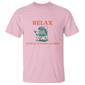 Chill Pug T Shirt Vintage Dog Lovers Relax Nothing Is Under Control Summer Chilling Vibes TS10 Light Pink Print Your Wear