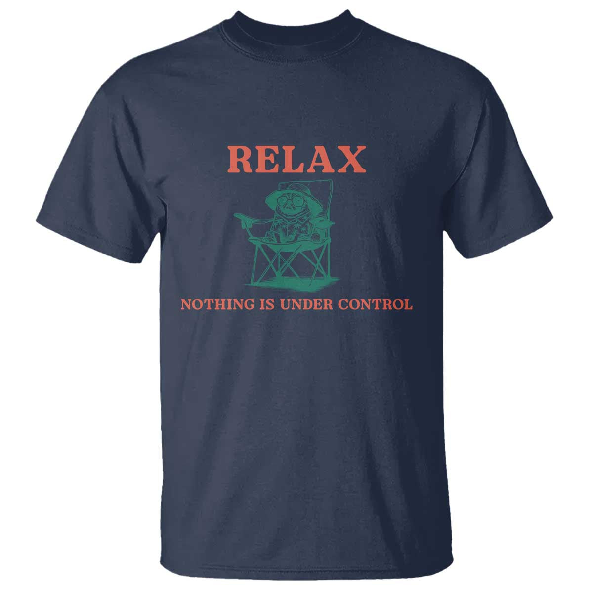 Chill Pug T Shirt Vintage Dog Lovers Relax Nothing Is Under Control Summer Chilling Vibes TS10 Navy Print Your Wear