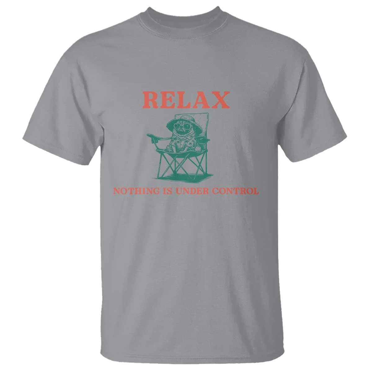 Chill Pug T Shirt Vintage Dog Lovers Relax Nothing Is Under Control Summer Chilling Vibes TS10 Sport Gray Print Your Wear