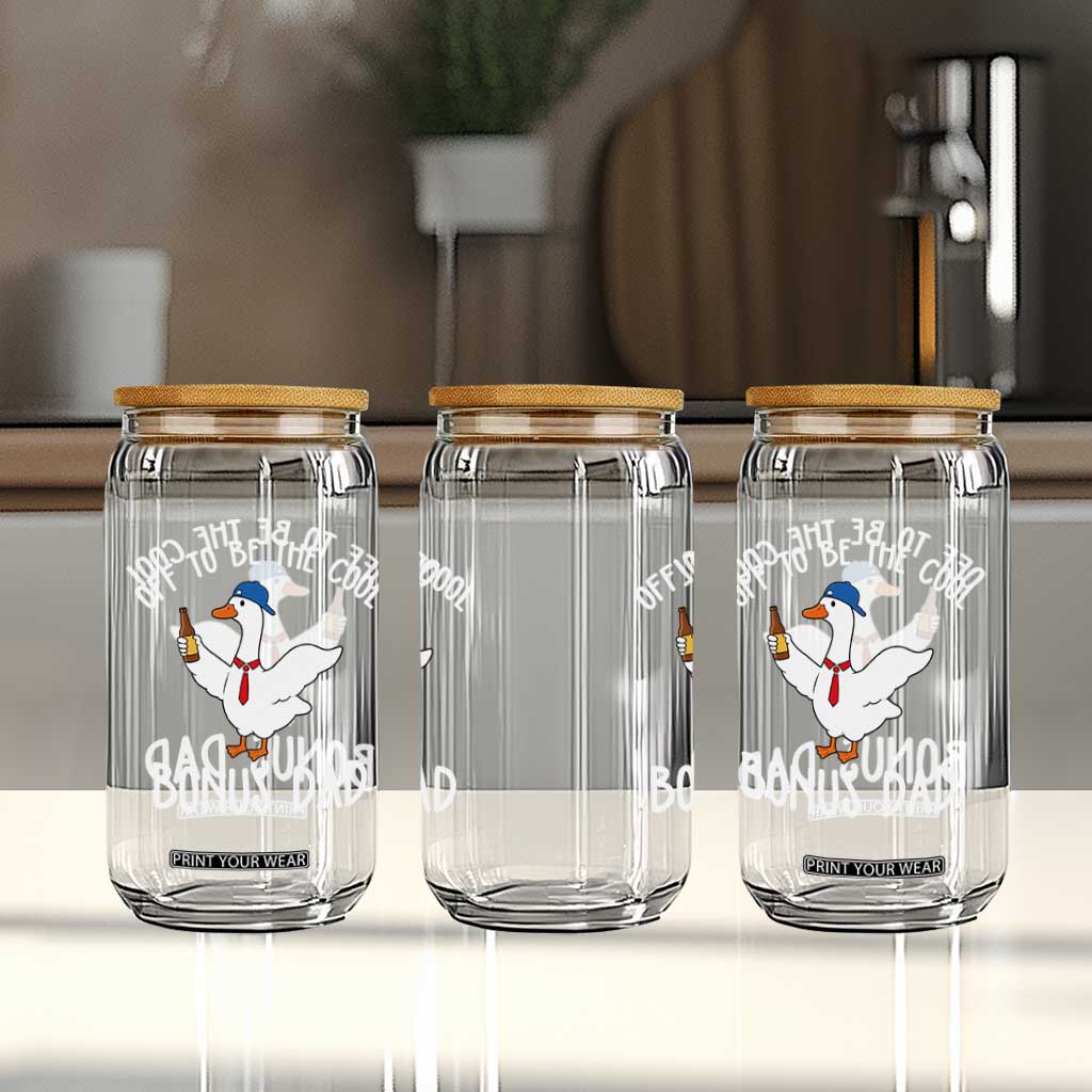 Funny Stepdad Silly Goose Glass Can Off To Be The Cool Bonus Dad TS10 Print Your Wear