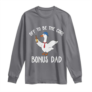 Funny Stepdad Silly Goose Long Sleeve Shirt Off To Be The Cool Bonus Dad TS10 Charcoal Print Your Wear