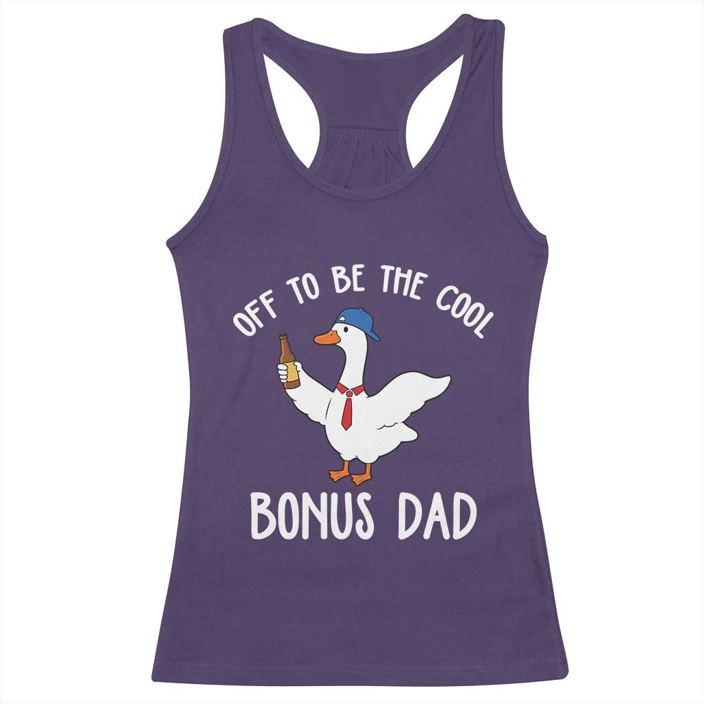 Funny Stepdad Silly Goose Racerback Tank Top Off To Be The Cool Bonus Dad TS10 Purple Print Your Wear