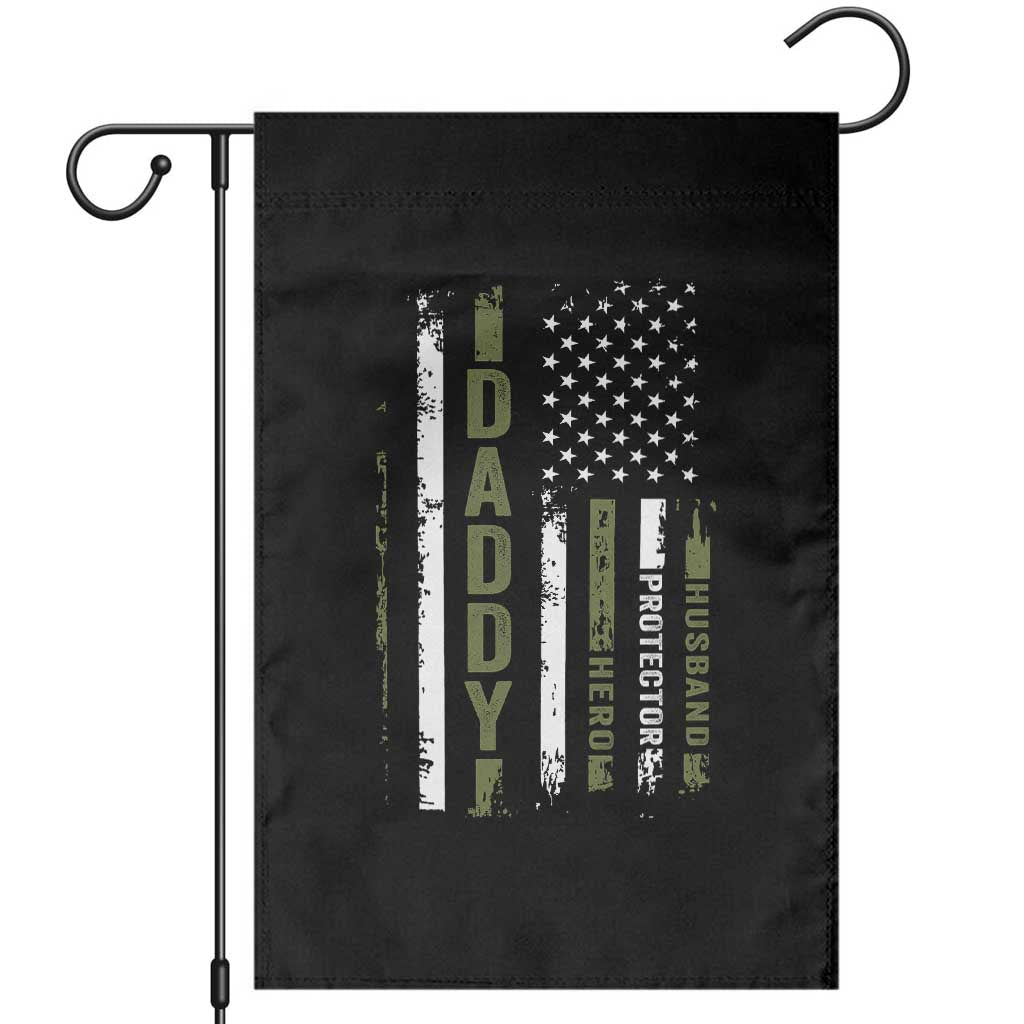 Daddy Husband Protector Hero Garden Flag Fathers Day Vintage American Flag TS10 Black Print Your Wear