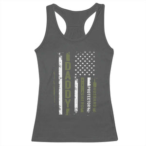 Daddy Husband Protector Hero Racerback Tank Top Fathers Day Vintage American Flag TS10 Dark Heather Print Your Wear