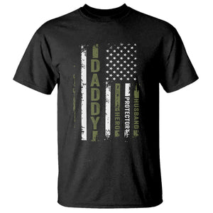 Daddy Husband Protector Hero T Shirt Fathers Day Vintage American Flag TS10 Black Print Your Wear