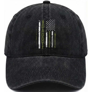 Daddy Husband Protector Hero Washed Cotton Baseball Cap Fathers Day Vintage American Flag TS10 Print Your Wear