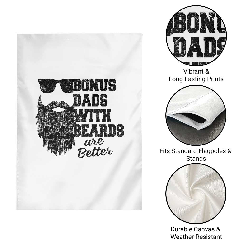 Bonus Dads With Beards Are Better Garden Flag Retro Step Dad Fathers Day TS10 Print Your Wear