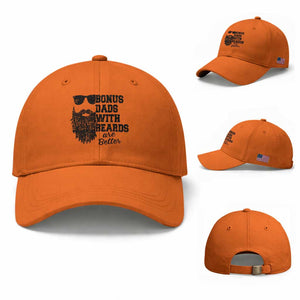 Bonus Dads With Beards Are Better Baseball Cap Retro Step Dad Fathers Day TS10 Baseball Cap Universal Fit Orange Print Your Wear