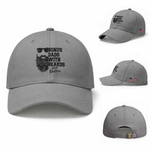 Bonus Dads With Beards Are Better Baseball Cap Retro Step Dad Fathers Day TS10 Baseball Cap Universal Fit Sport Gray Print Your Wear