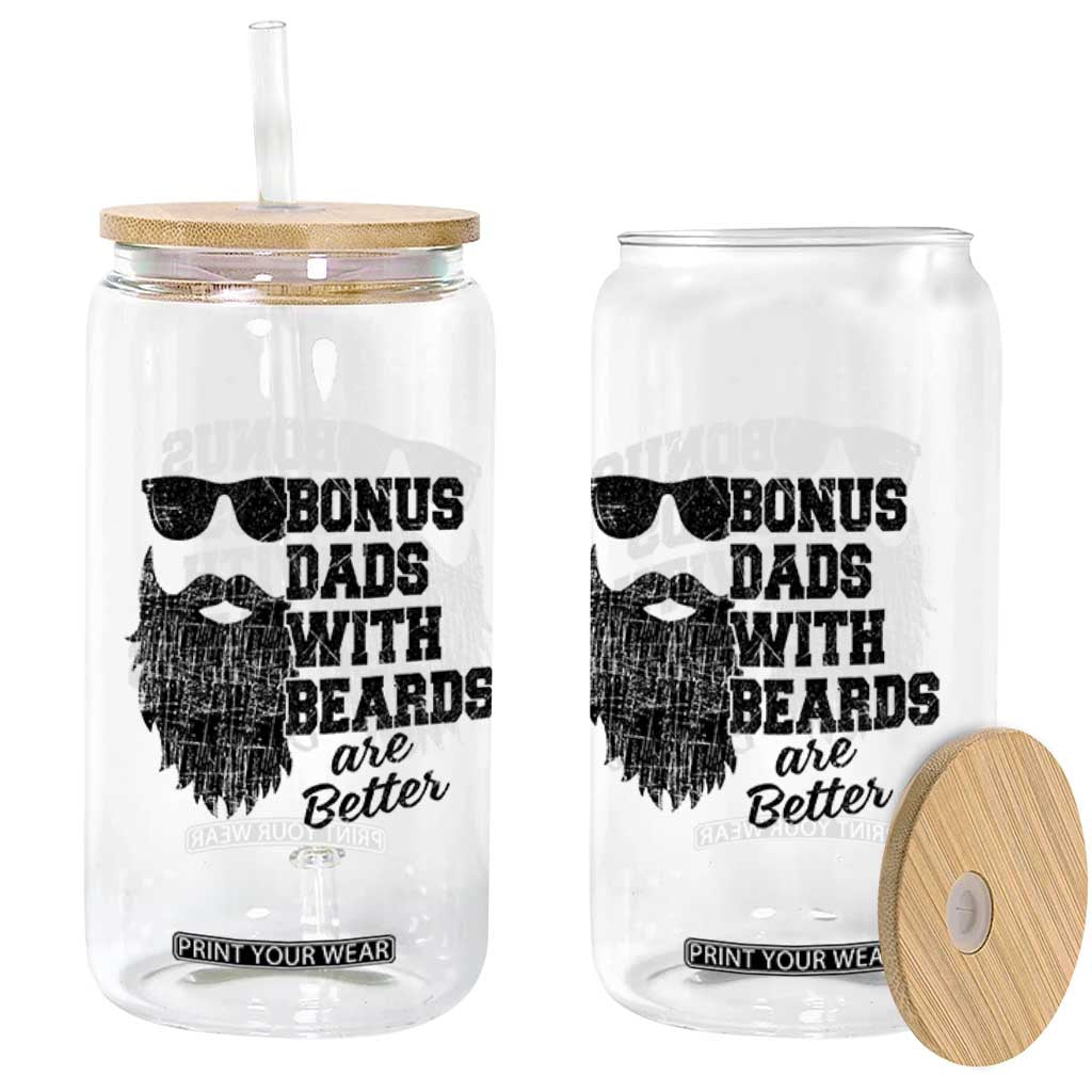 Bonus Dads With Beards Are Better Glass Can Retro Step Dad Fathers Day TS10 Print Your Wear