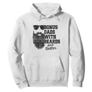 Bonus Dads With Beards Are Better Hoodie Retro Step Dad Fathers Day TS10 White Print Your Wear