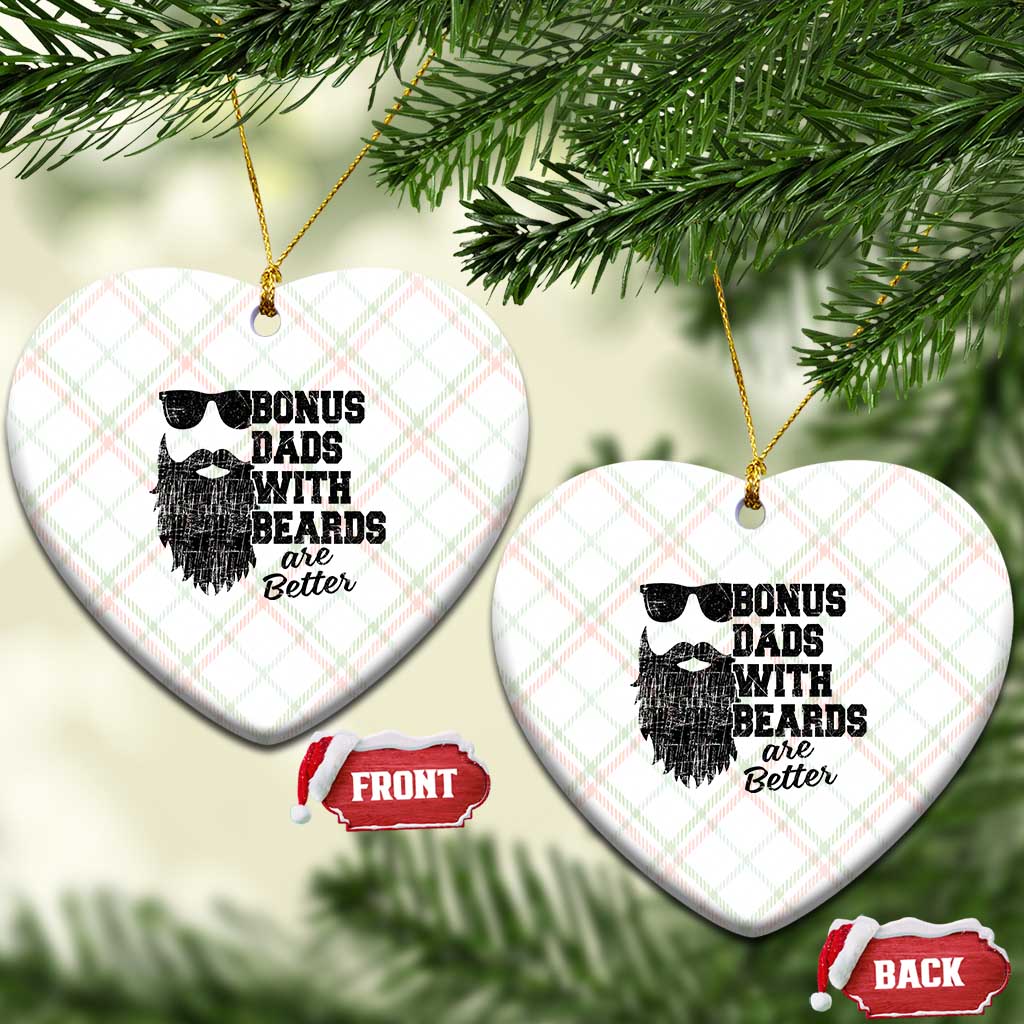 Bonus Dads With Beards Are Better Ceramic Ornament Retro Step Dad Fathers Day TS10 Print Your Wear