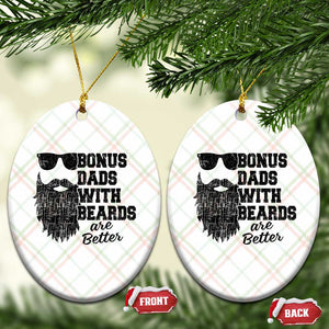 Bonus Dads With Beards Are Better Ceramic Ornament Retro Step Dad Fathers Day TS10 Print Your Wear