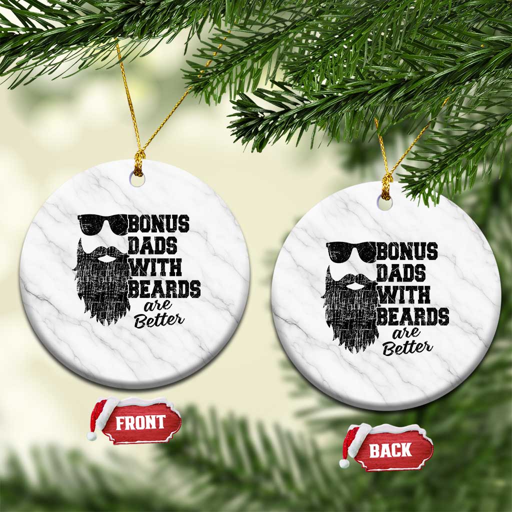 Bonus Dads With Beards Are Better Ceramic Ornament Retro Step Dad Fathers Day TS10 1pc White Marble Print Your Wear